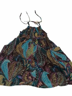 Raj Kids Tropical Leaf Dress 1-2Y Boho Cotton Sundress